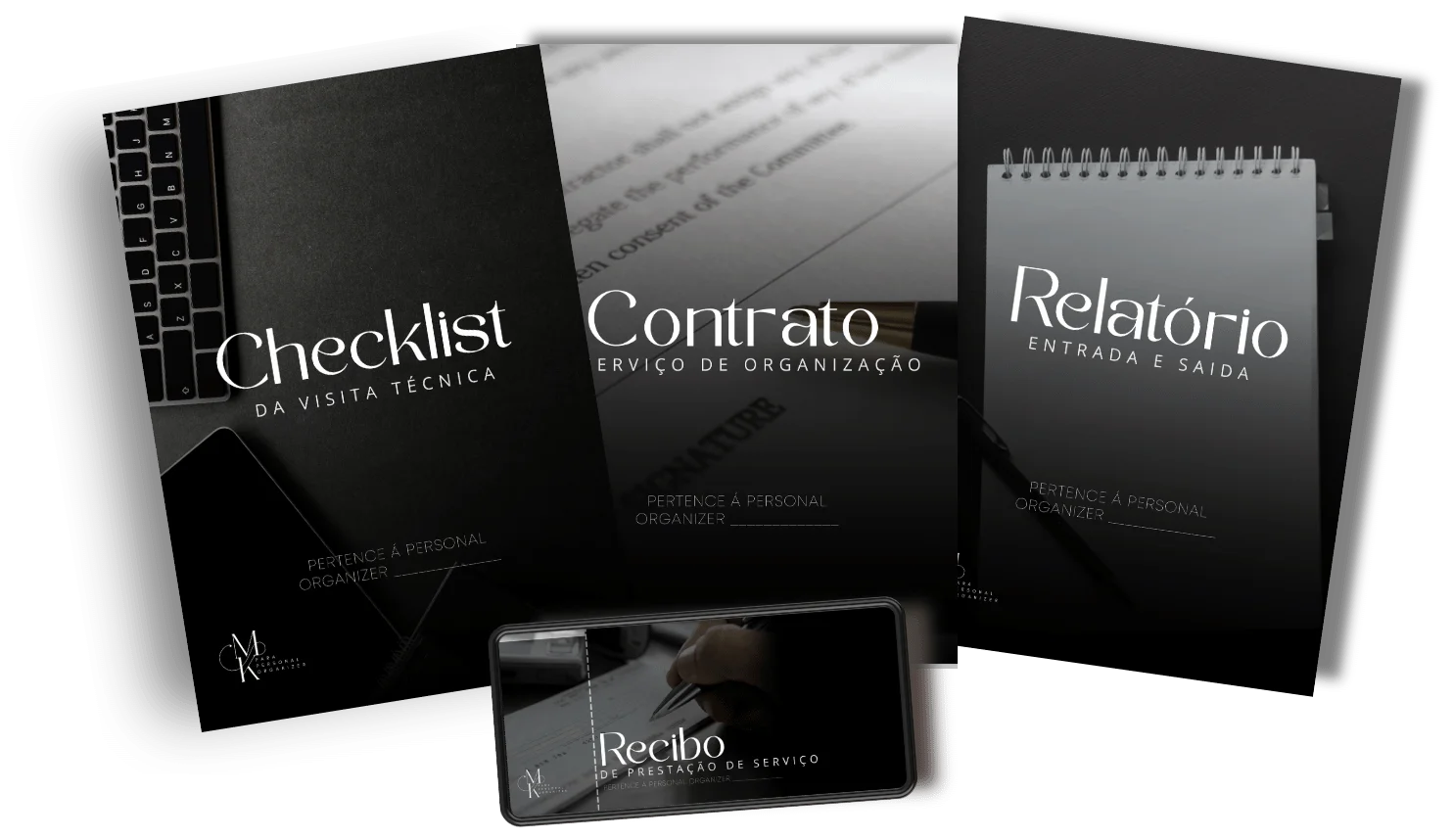 Checklist, Contrato, Relatório e Recibo do Dossiê Profissional da PO